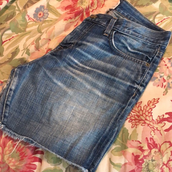 CURRENT ELLIOTT size 26 Stretch Denim Shorts 5”’ Inseam Soft Light Distress 5Pkt - Picture 11 of 12